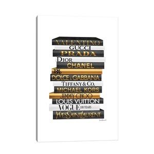 Designer Bookstack Canvas Wall Art